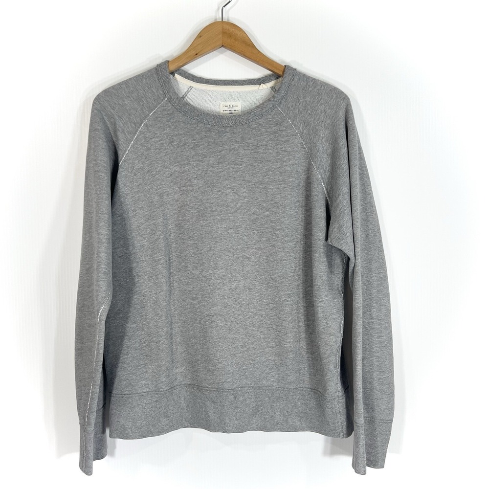 Rag & Bone Standard Issue Crewneck Sweatshirt Size Medium Gray Pullover Cotton